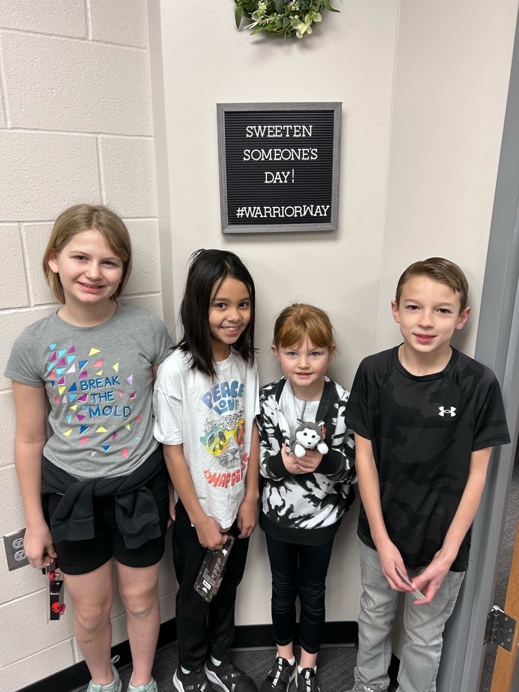 congratulations to these 4 WOW slip drawing winners.  They made positive calls home and got a prize!! Keep it up Warrior!