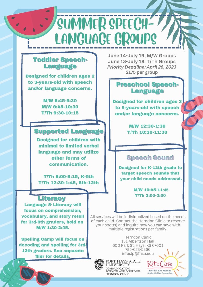 Summer Speech- Language Groups