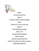 Preschool Round-Up Information